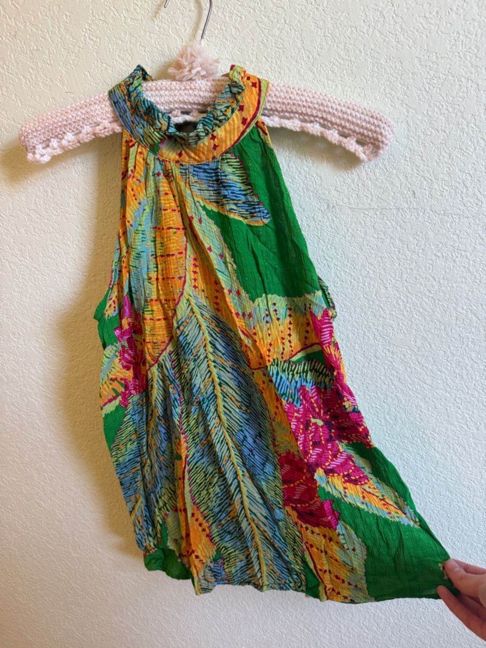 Cynthia Rowley Green Floral Halter Large